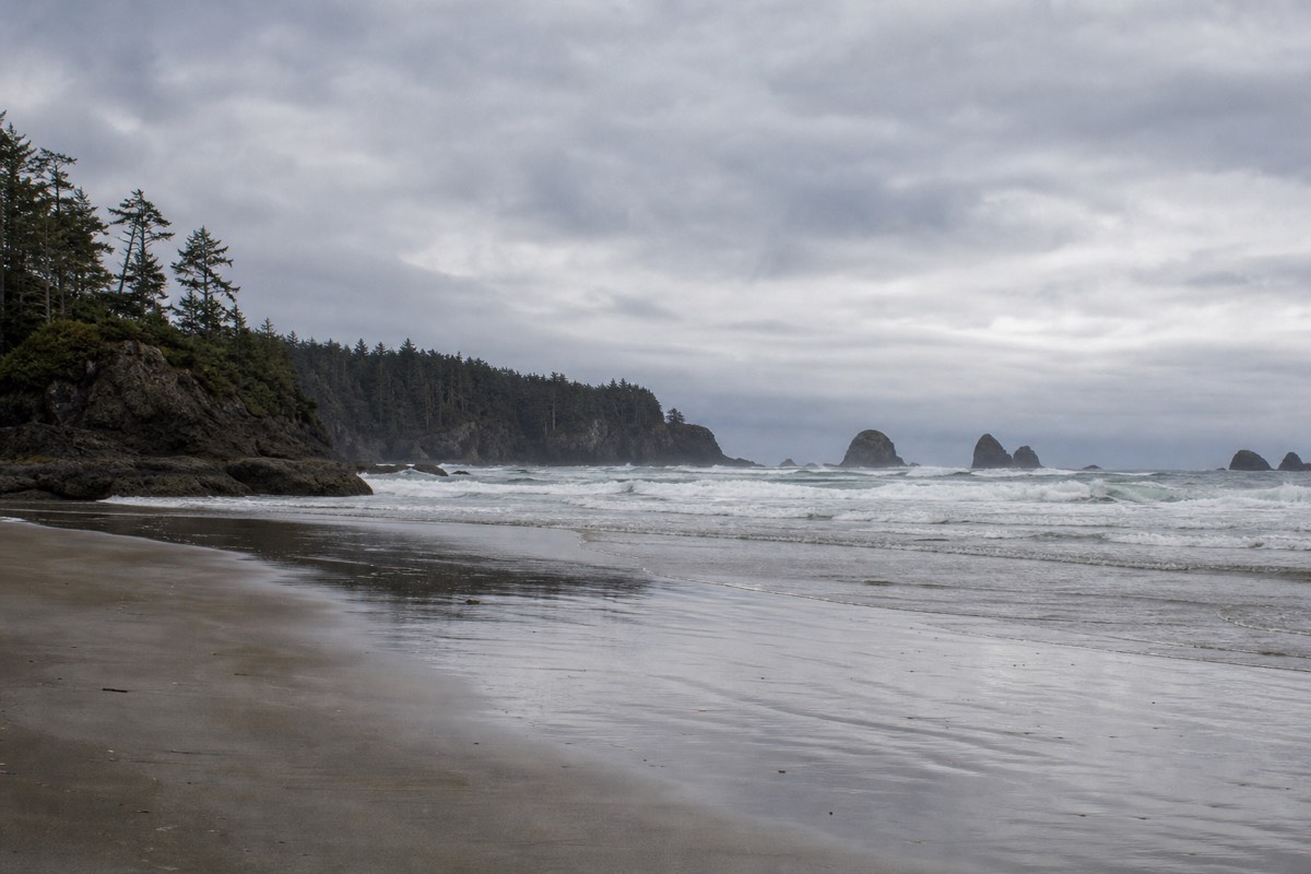 Surf rolling into Long Beach on Vancouver Island's west coast